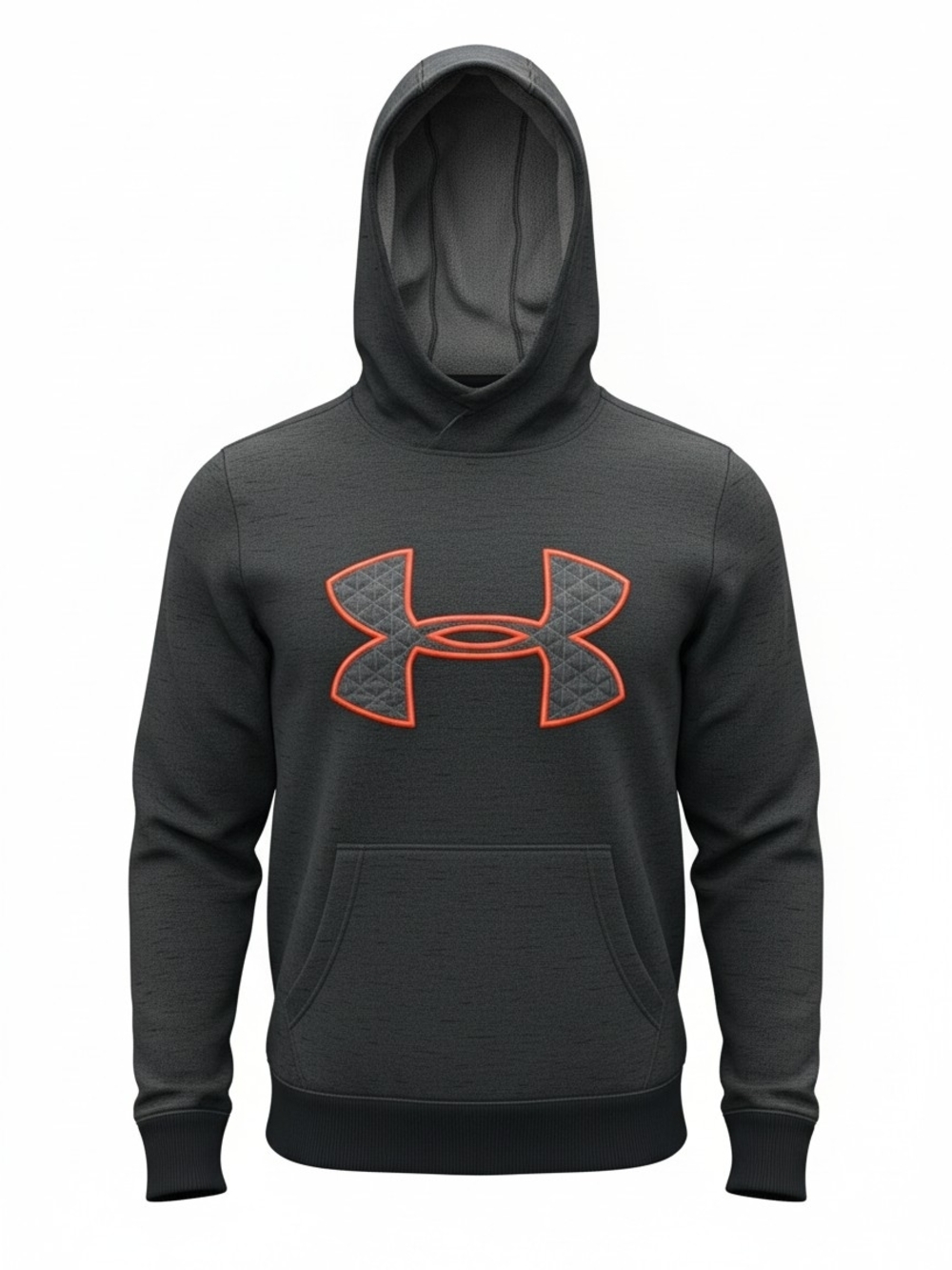 Under Armour Women's Dark Gray Hoodie with Orange Logo, Cold Gear, Activewear